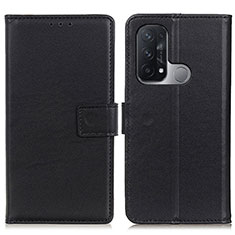 Leather Case Stands Flip Cover Holder A08D for Oppo Reno5 A Black