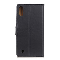 Leather Case Stands Flip Cover Holder A08D for Samsung Galaxy M01 Black