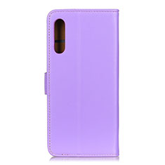 Leather Case Stands Flip Cover Holder A08D for Samsung Galaxy M02 Purple