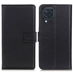Leather Case Stands Flip Cover Holder A08D for Samsung Galaxy M32 4G Black