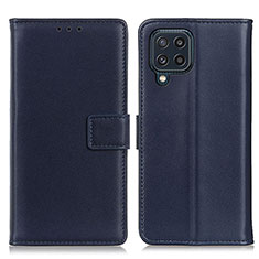 Leather Case Stands Flip Cover Holder A08D for Samsung Galaxy M32 4G Blue
