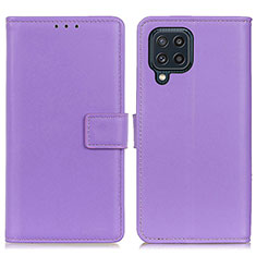 Leather Case Stands Flip Cover Holder A08D for Samsung Galaxy M32 4G Purple