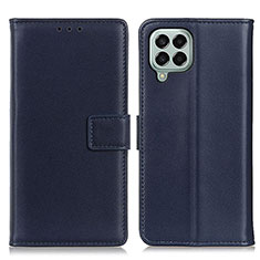 Leather Case Stands Flip Cover Holder A08D for Samsung Galaxy M33 5G Blue