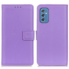 Leather Case Stands Flip Cover Holder A08D for Samsung Galaxy M52 5G Purple