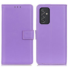 Leather Case Stands Flip Cover Holder A08D for Samsung Galaxy Quantum2 5G Purple