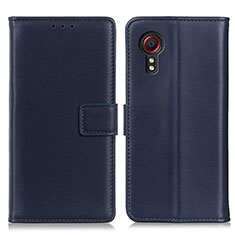 Leather Case Stands Flip Cover Holder A08D for Samsung Galaxy XCover 5 SM-G525F Blue