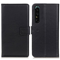 Leather Case Stands Flip Cover Holder A08D for Sony Xperia 1 V Black