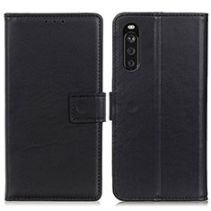 Leather Case Stands Flip Cover Holder A08D for Sony Xperia 10 III Black