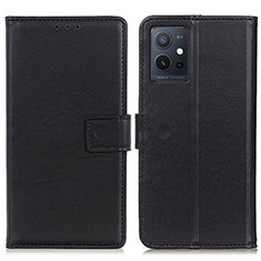 Leather Case Stands Flip Cover Holder A08D for Vivo iQOO Z6 5G Black