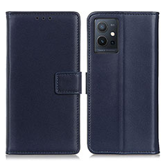 Leather Case Stands Flip Cover Holder A08D for Vivo iQOO Z6 5G Blue
