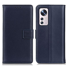 Leather Case Stands Flip Cover Holder A08D for Xiaomi Mi 12 Lite 5G Blue