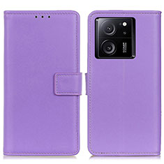 Leather Case Stands Flip Cover Holder A08D for Xiaomi Mi 13T 5G Purple