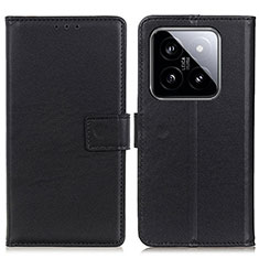 Leather Case Stands Flip Cover Holder A08D for Xiaomi Mi 14 Pro 5G Black