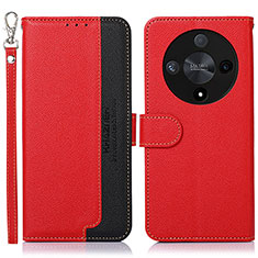 Leather Case Stands Flip Cover Holder A09D for Huawei Honor X9b 5G Red