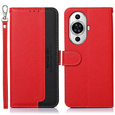Leather Case Stands Flip Cover Holder A09D for Huawei Nova 11 Pro Red