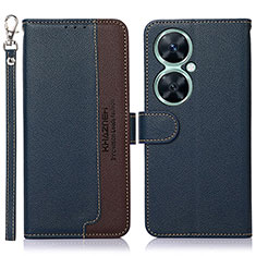 Leather Case Stands Flip Cover Holder A09D for Huawei Nova 11i Blue