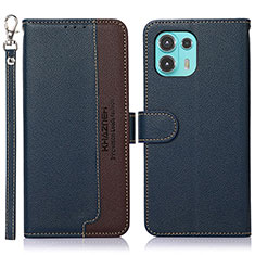 Leather Case Stands Flip Cover Holder A09D for Motorola Moto Edge 20 Lite 5G Blue