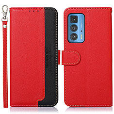 Leather Case Stands Flip Cover Holder A09D for Motorola Moto Edge 20 Pro 5G Red