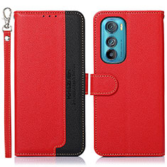 Leather Case Stands Flip Cover Holder A09D for Motorola Moto Edge 30 5G Red