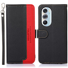 Leather Case Stands Flip Cover Holder A09D for Motorola Moto Edge Plus (2022) 5G Black