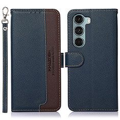 Leather Case Stands Flip Cover Holder A09D for Motorola Moto Edge S30 5G Blue