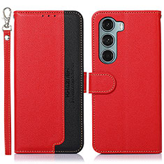 Leather Case Stands Flip Cover Holder A09D for Motorola Moto Edge S30 5G Red