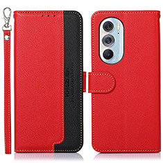 Leather Case Stands Flip Cover Holder A09D for Motorola Moto Edge X30 5G Red