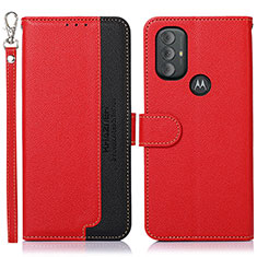 Leather Case Stands Flip Cover Holder A09D for Motorola Moto G Power (2022) Red