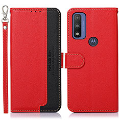 Leather Case Stands Flip Cover Holder A09D for Motorola Moto G Pure Red