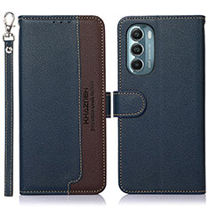 Leather Case Stands Flip Cover Holder A09D for Motorola Moto G Stylus (2022) 5G Blue