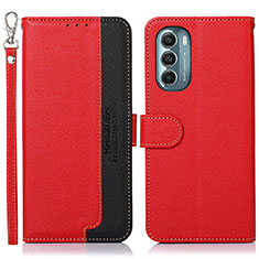 Leather Case Stands Flip Cover Holder A09D for Motorola Moto G Stylus (2022) 5G Red