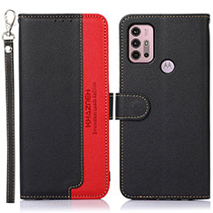 Leather Case Stands Flip Cover Holder A09D for Motorola Moto G31 Black