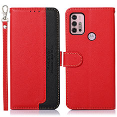 Leather Case Stands Flip Cover Holder A09D for Motorola Moto G31 Red