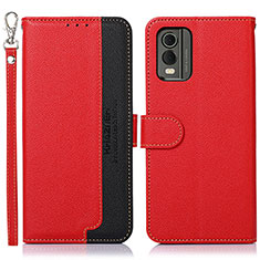 Leather Case Stands Flip Cover Holder A09D for Nokia C210 Red