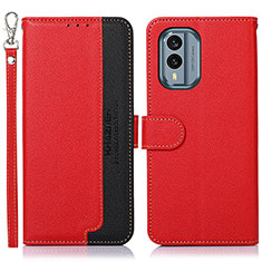 Leather Case Stands Flip Cover Holder A09D for Nokia X30 5G Red