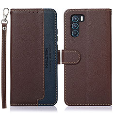 Leather Case Stands Flip Cover Holder A09D for Oppo K9 Pro 5G Brown