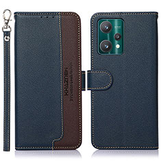 Leather Case Stands Flip Cover Holder A09D for Realme 9 Pro 5G Blue