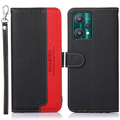 Leather Case Stands Flip Cover Holder A09D for Realme V25 5G Black