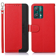 Leather Case Stands Flip Cover Holder A09D for Realme V25 5G Red