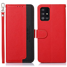 Leather Case Stands Flip Cover Holder A09D for Samsung Galaxy A51 4G Red
