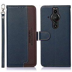 Leather Case Stands Flip Cover Holder A09D for Sony Xperia PRO-I Blue