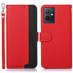 Leather Case Stands Flip Cover Holder A09D for Vivo iQOO Z6 5G Red