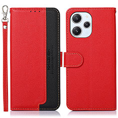 Leather Case Stands Flip Cover Holder A09D for Xiaomi Redmi 12 4G Red