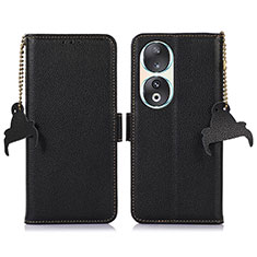 Leather Case Stands Flip Cover Holder A10D for Huawei Honor 90 5G Black