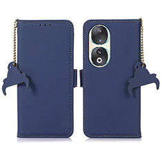 Leather Case Stands Flip Cover Holder A10D for Huawei Honor 90 5G Blue