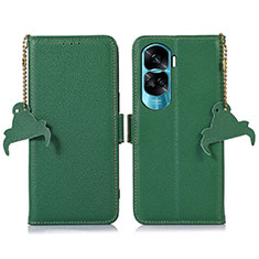 Leather Case Stands Flip Cover Holder A10D for Huawei Honor 90 Lite 5G Green