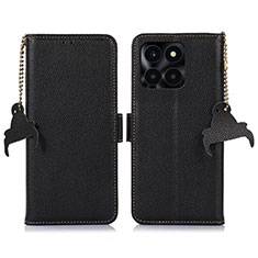 Leather Case Stands Flip Cover Holder A10D for Huawei Honor X6a Black