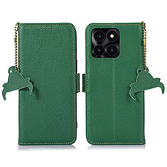 Leather Case Stands Flip Cover Holder A10D for Huawei Honor X6a Green