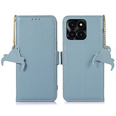 Leather Case Stands Flip Cover Holder A10D for Huawei Honor X6a Mint Blue