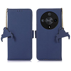 Leather Case Stands Flip Cover Holder A10D for Huawei Honor X9b 5G Blue
